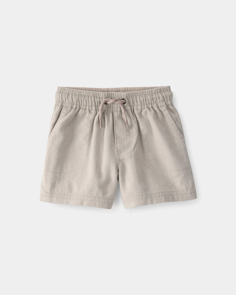 Baby Boy Twill Shorts - Light Khaki