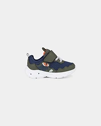 Toddler Boy Athletic Light-up Dino Shoe - Green/Blue