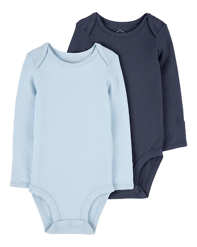 Baby 2-Pack Long-Sleeve PurelySoft Bodysuits