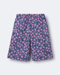 Toddler Girl Wide-Leg Pants Wildflowers - Slate Blue/Purple