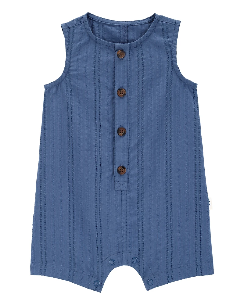 Baby Button-Down Cotton Romper