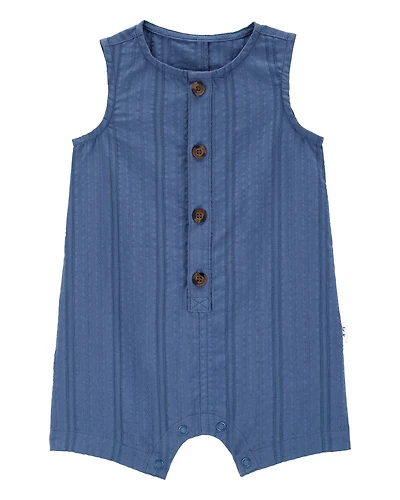 Baby Button-Down Cotton Romper