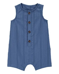Baby Button-Down Cotton Romper