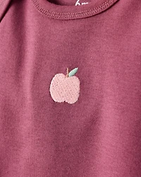 Baby Girl 5-Pack Fruit Print Cotton Multipack Bodysuits - Brown/Green/Pink/Red/White