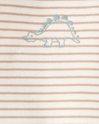Toddler Boy 2-Piece Dinosaur Hoodie & Pant Set - Cream/Brown