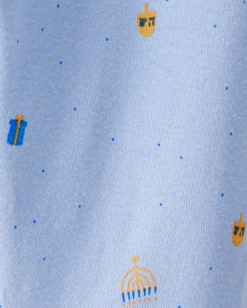 Baby 2-Piece My First Hanukkah Long-Sleeve Bodysuit & Pant Set - Ivory/Blue
