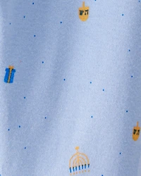 Baby 2-Piece My First Hanukkah Long-Sleeve Bodysuit & Pant Set - Ivory/Blue