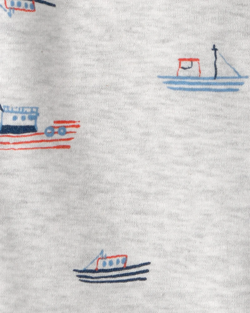 Baby Boy Boat Short-Sleeve Romper - Grey