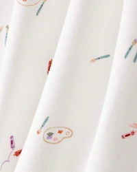 Baby Girl Paint Print PurelySoft Long-Sleeve Multipack Bodysuits - White/Purple