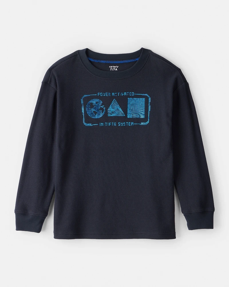 Boys Space Long-Sleeve Graphic Tee - Navy