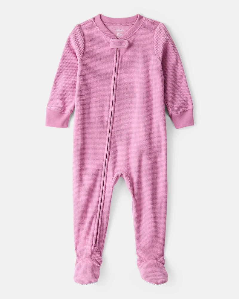 Baby Girl Fleece Loose Fit 1-Piece pyjamas-Pink