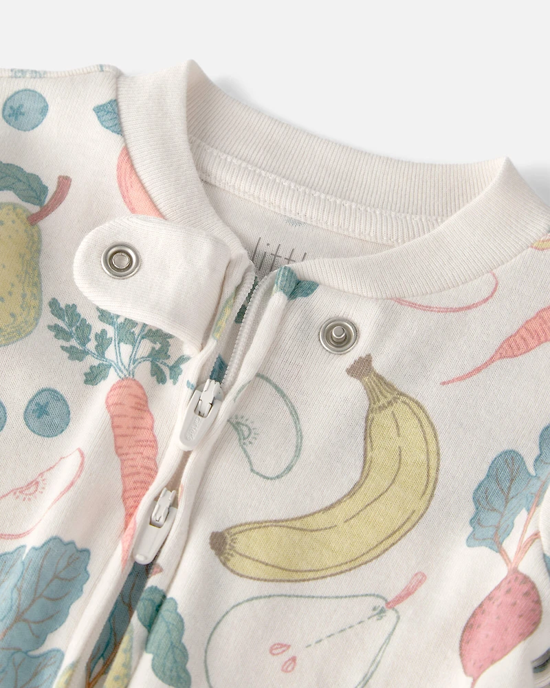 Baby Organic Cotton Sleeper Pyjama Veggie Fruit Print