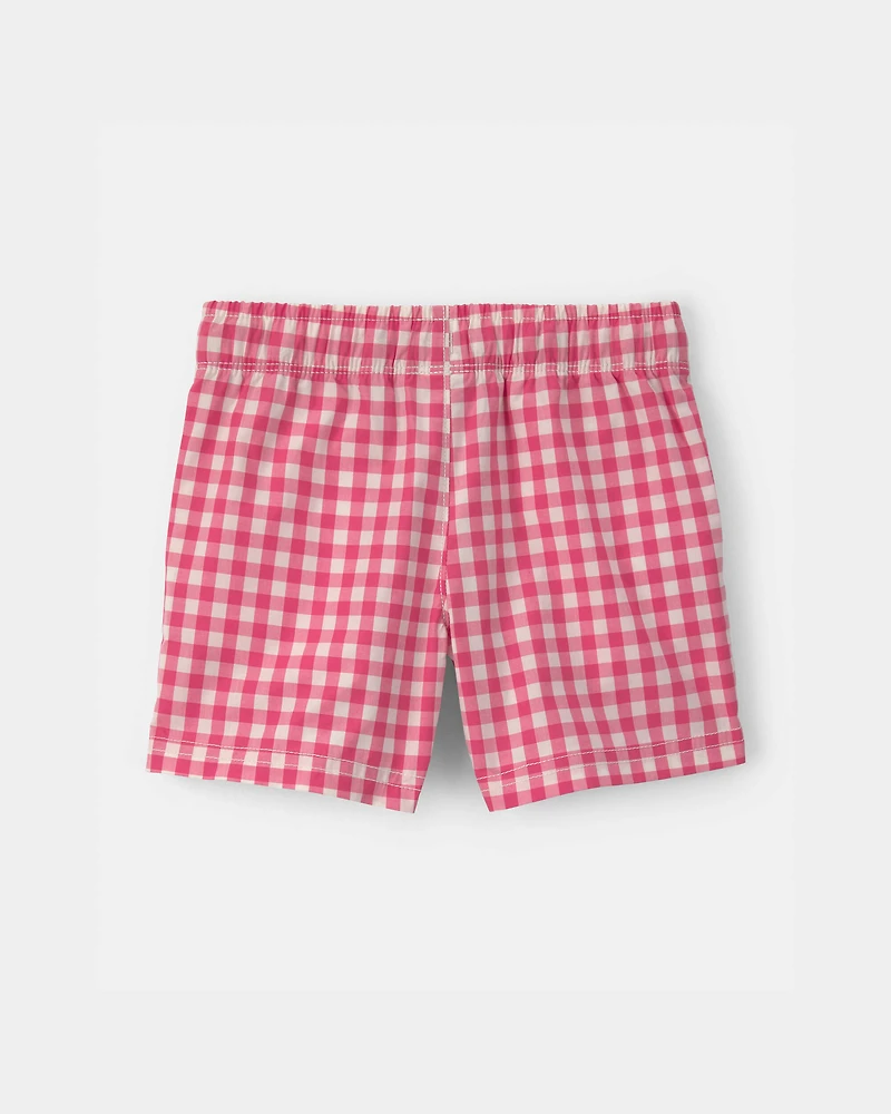 Toddler Boy Gingham Poplin Shorts - Red