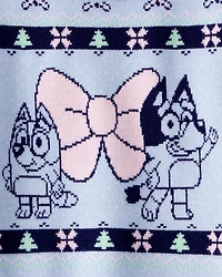 Toddler Girl Christmas Bluey™ Long-Sleeve Sweater - Blue