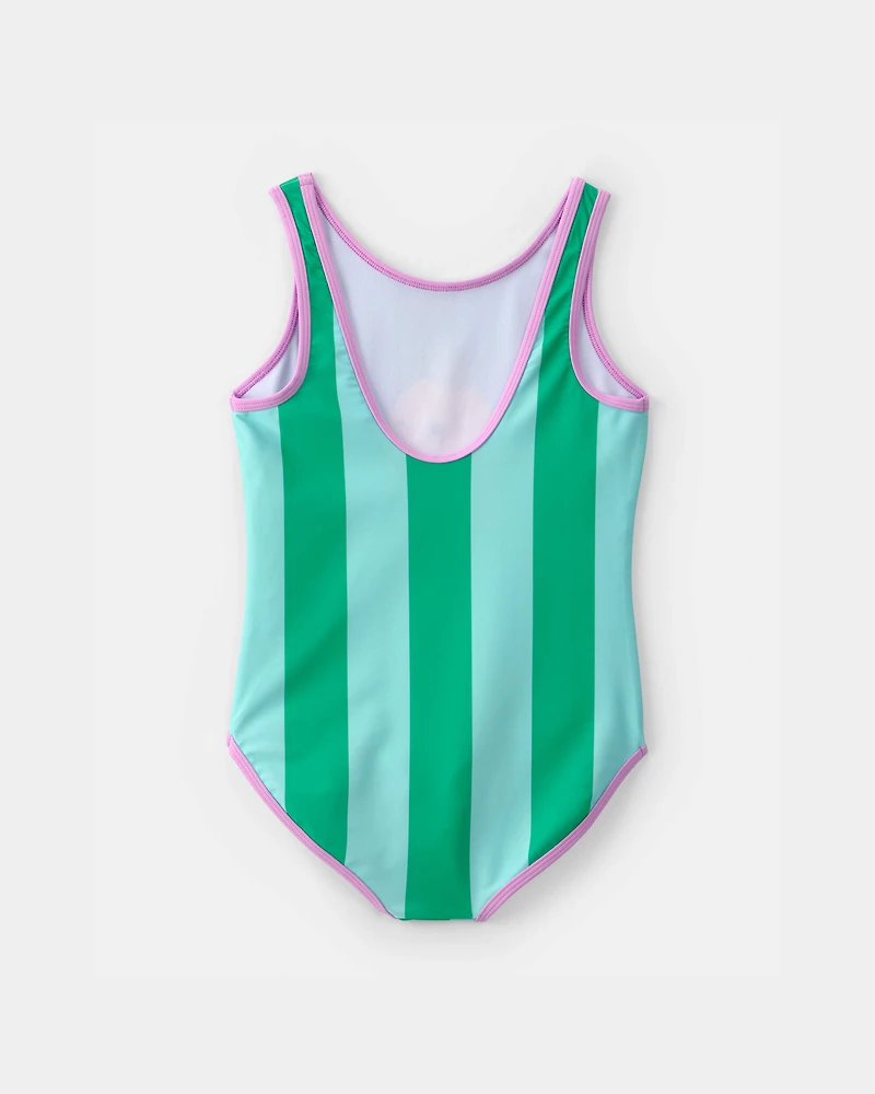 Girls 'Summer Vibes' Squishmallow 1-Piece Swimsuit - Green/Blue