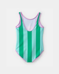 Girls 'Summer Vibes' Squishmallow 1-Piece Swimsuit - Green/Blue
