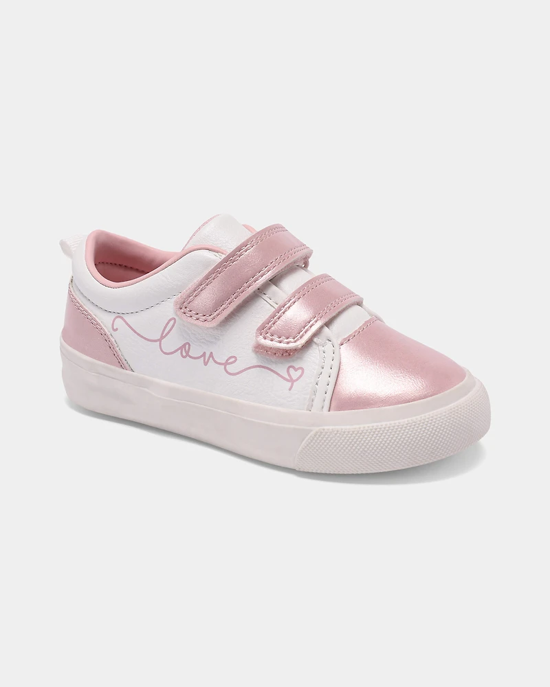 Toddler Girl Love Casual Sneakers - White/Pink