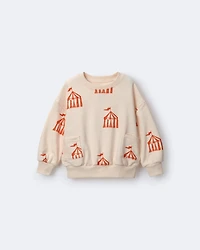 Toddler Otter Sweatshirt™ with Pockets Big Top Print - Cream