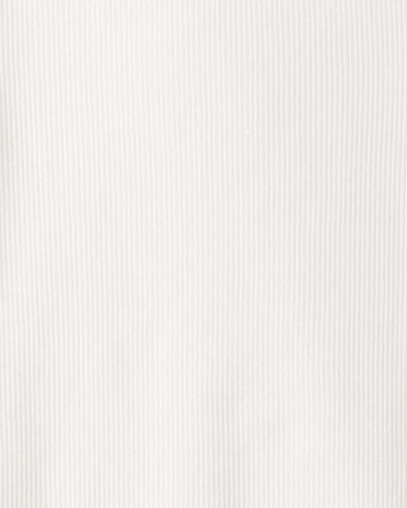Girls Rib Top - White