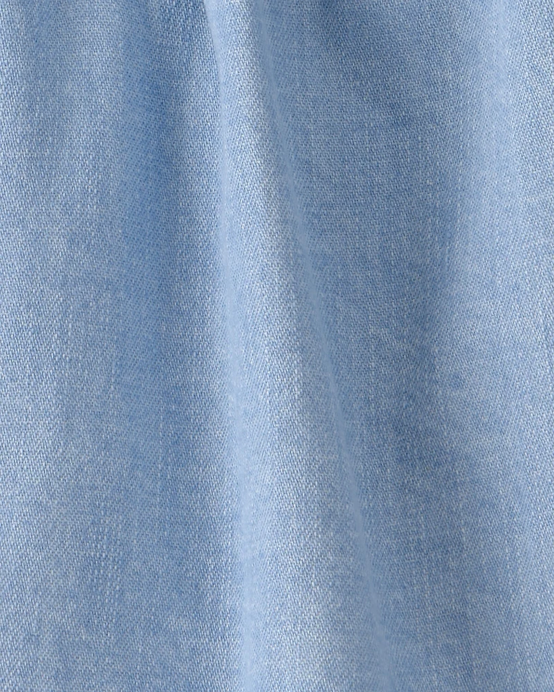 Baby Girl Organic Cotton Chambray Bodysuit Dress