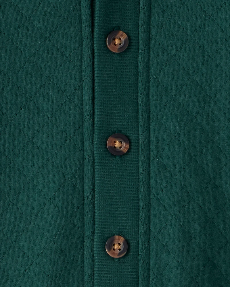 Baby Boy Quilted Long-Sleeve Jumpsuit - Green