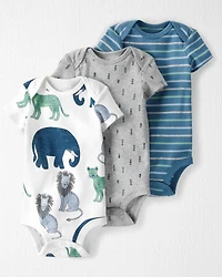 Baby 3-Pack Organic Cotton Rib Bodysuits