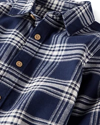 Baby Organic Cotton Button-Front Flannel Shirt