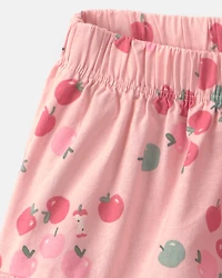 Toddler Girl 2-Piece Apple French Terry Long-Sleeve Top & Skort Set - Pink