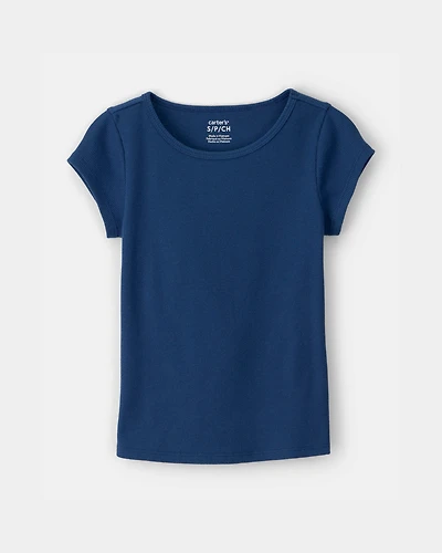 Girls Rib Top - Navy Blue