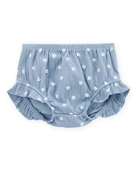 Baby Girl 3-Piece Shell Print Outfit Set - Blue/White