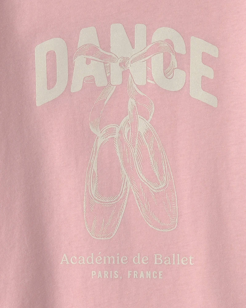 Toddler Girl 'Dance' Long-Sleeve Graphic Tee - Pink