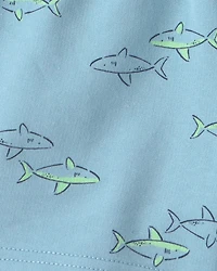 Toddler Boy 2-Piece Shark Top & Short Set - Blue