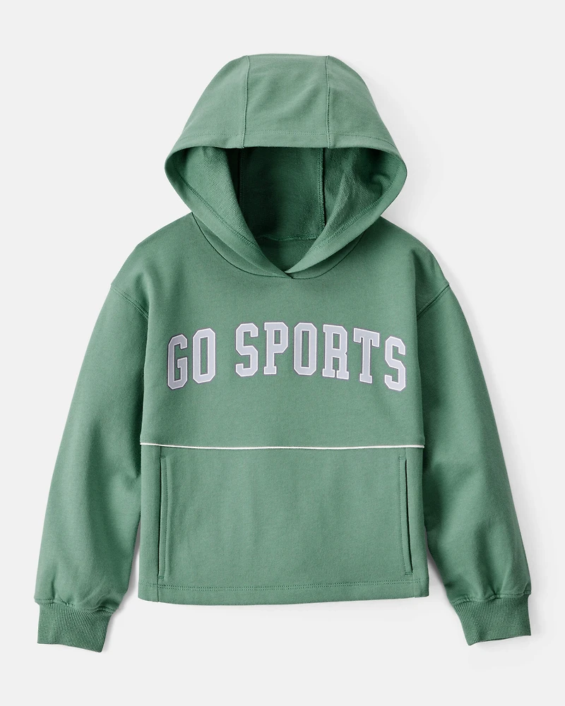 Girls Go Sports Cotton Long-Sleeve Hoodie - Green
