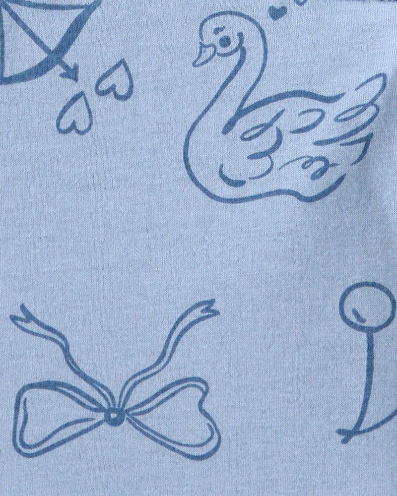 Toddler Girl Bow Icon Long-Sleeve Knit Dress - Blue