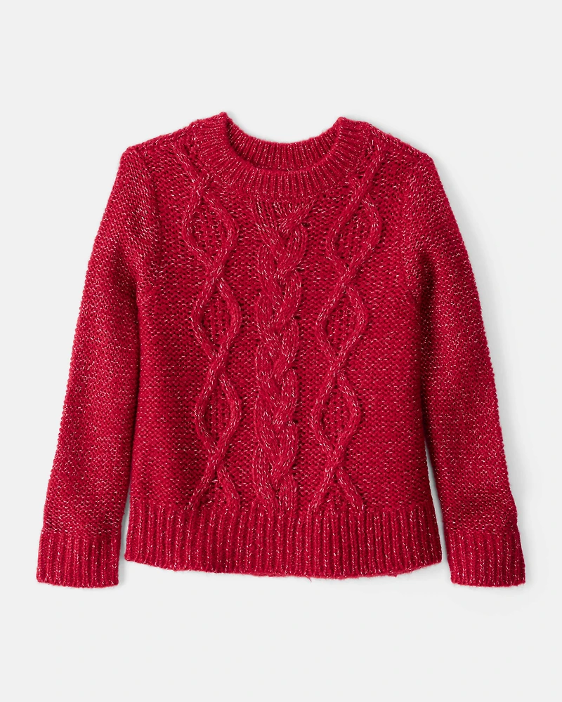 Toddler Girl Red Knit Sweater