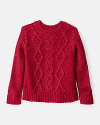 Toddler Girl Red Knit Sweater