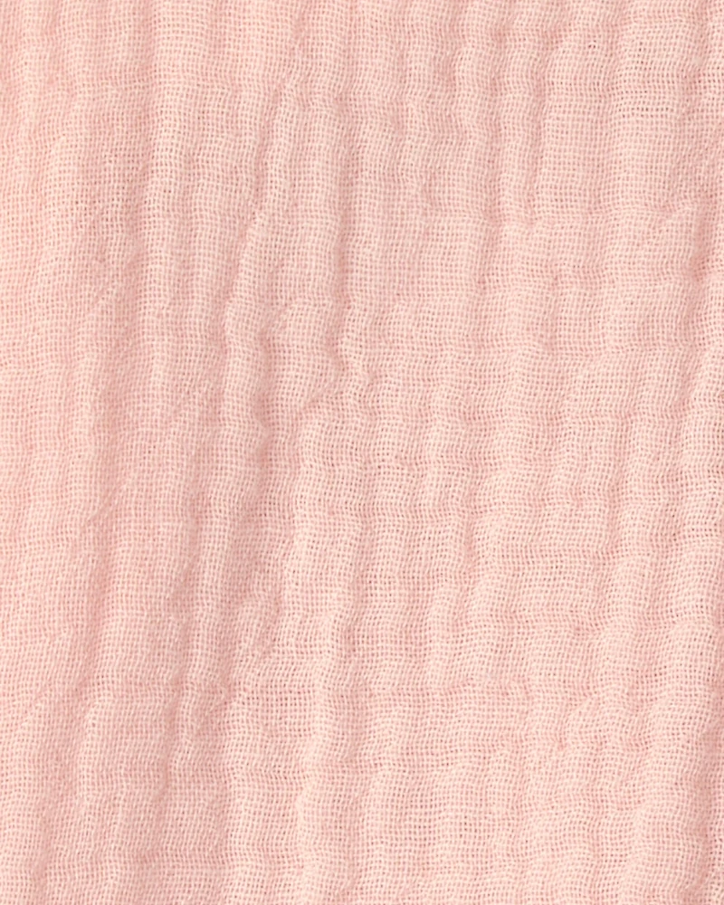 Baby Girl Gauze Sleeveless Shortall Pink