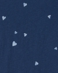 Girls Heart Short-Sleeve Dress - Blue