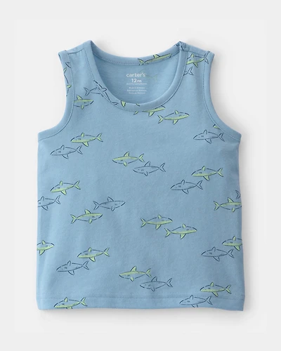 Baby Boy Shark Tank Top - Blue