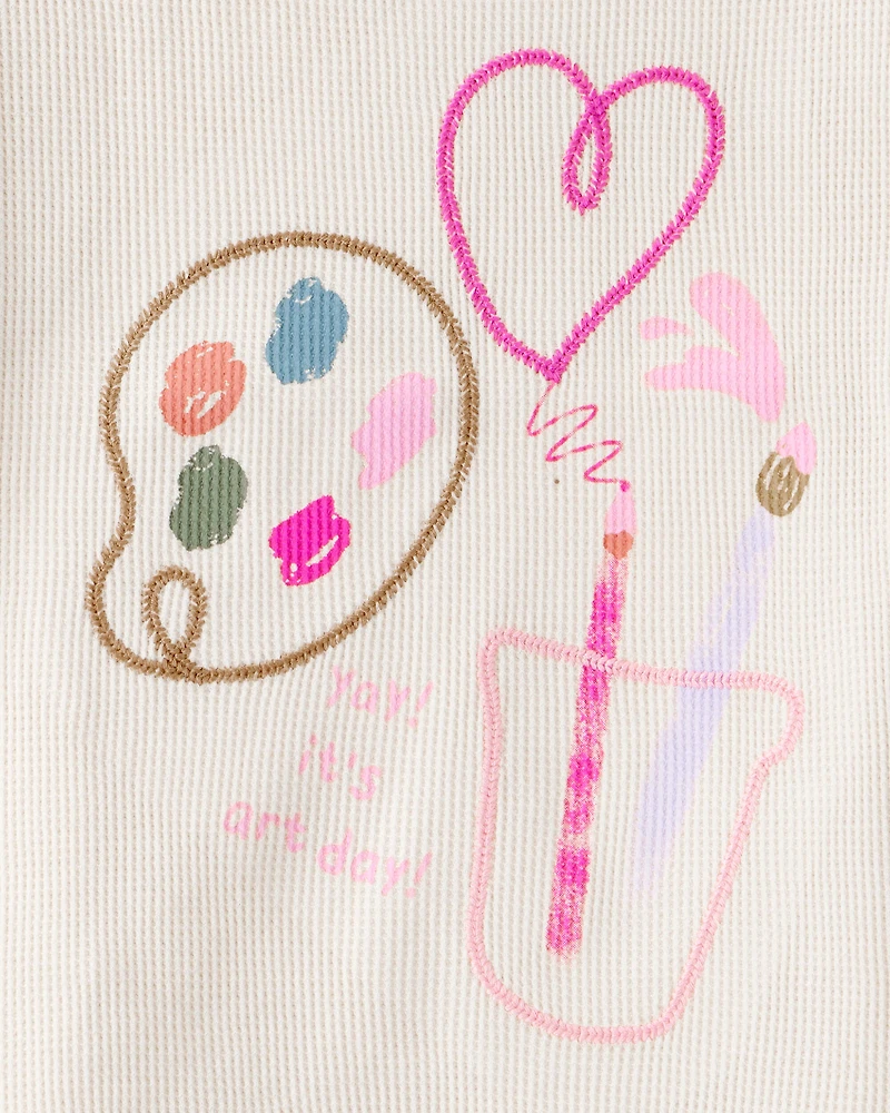 Toddler Girl Arts & Crafts Short-Sleeve Top - White