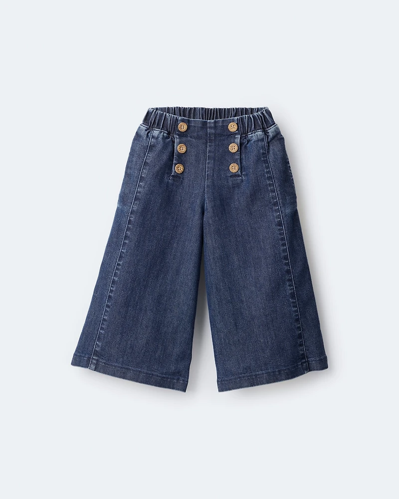 Toddler Girl Urban Wide Leg Denim Pant - Blue