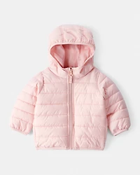 Baby Hooded Puffer Jacket - Pink