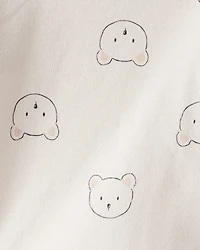 Baby Boy 2-Piece Bear Sherpa Long-Sleeve Overall Set - Brown