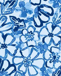 Kid 1- Piece Floral Long-Sleeve Rashguard Swimsuit - Blue