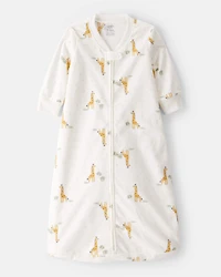 Baby Giraffe Print Long-Sleeve Wearable Blanket - White