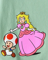 Girls Super Mario Bros™ Princess Peach Short-Sleeve Graphic Tee - Green