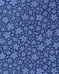 Girls Floral Print Long Sleeve Cotton Dress - Blue