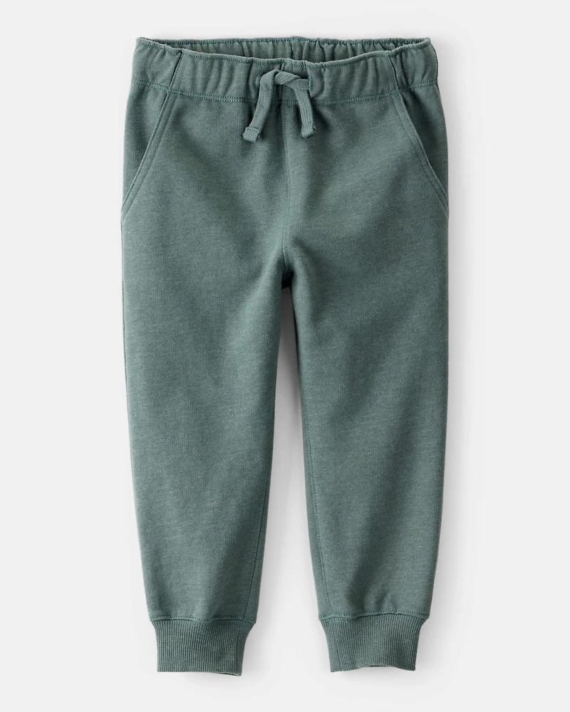 Toddler Boy Solid Fleece Cotton Jogger - Green