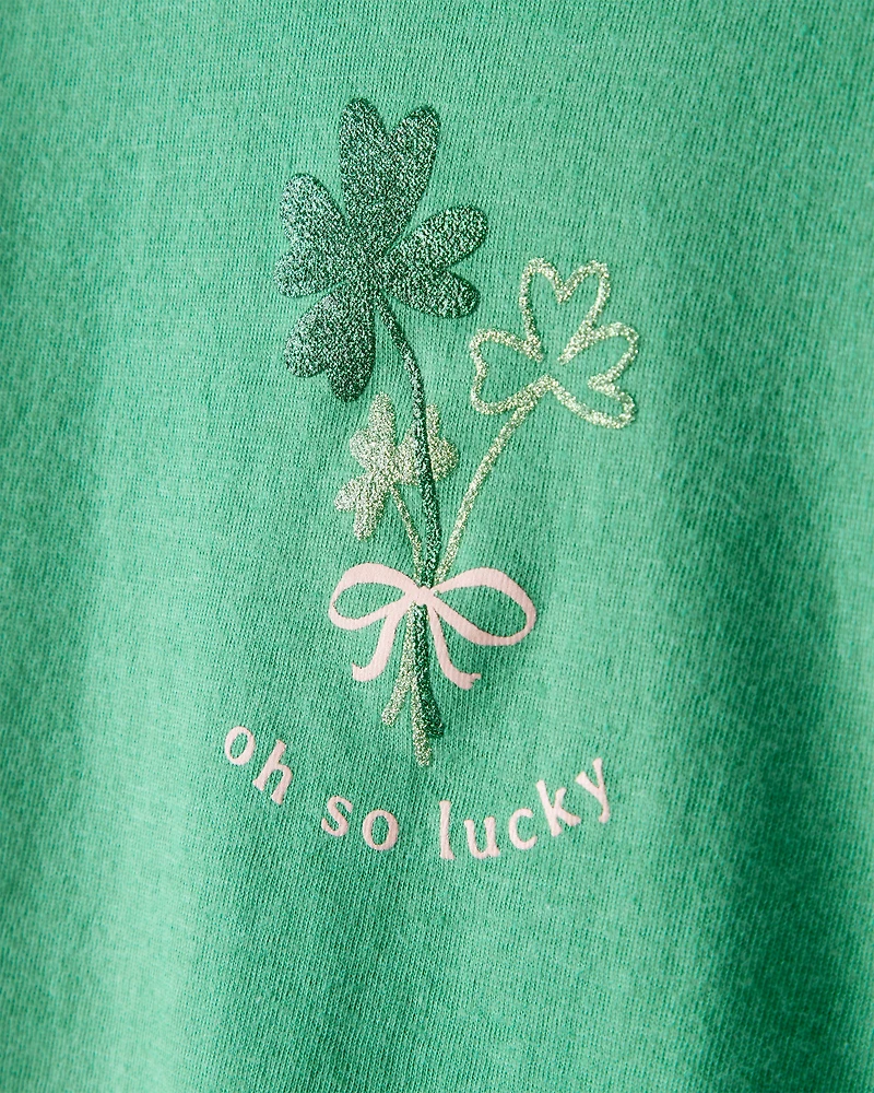 Toddler Girl St. Patrick's Day Shamrock Long-Sleeve Graphic Tee - Green