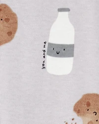 Baby Milk & Cookies 2-Way Zip Cotton Sleeper